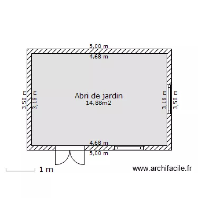 Abri de jardin. Plan de 