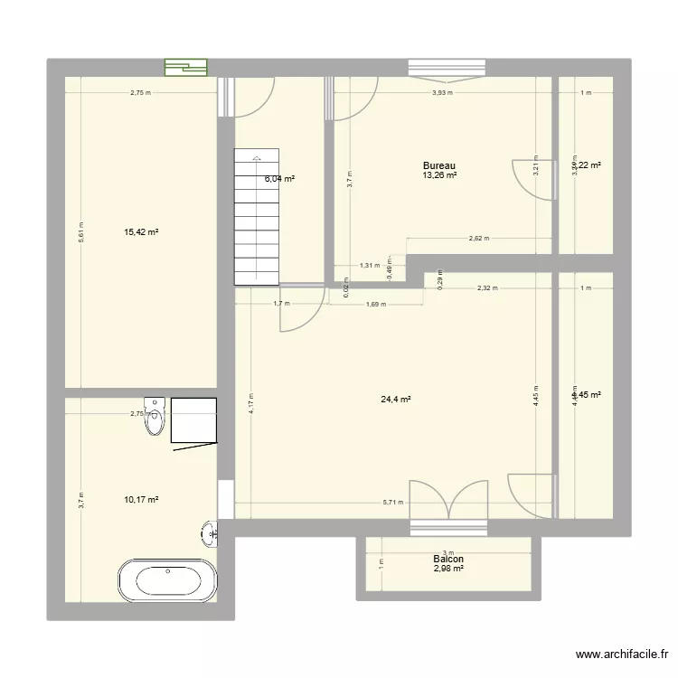 Maison étage. Plan de 8 et 80 m² Maison étage. Plan de 8 et 80 m²
