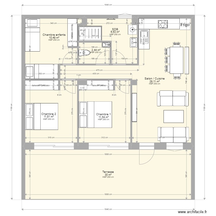 BIEDERMANN AVP2. Plan de 7 pièces et 102 m2