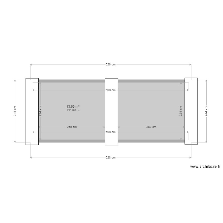 piscine jardin plots. Plan de 1 pièce et 14 m2