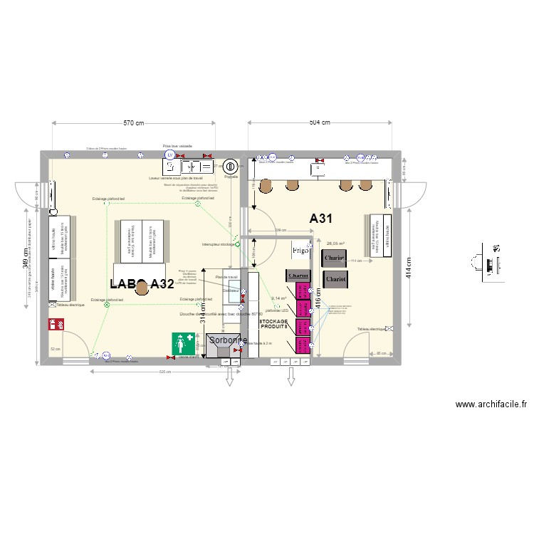 labo A32 modif octobre 2021. Plan de 0 pièce et 0 m2