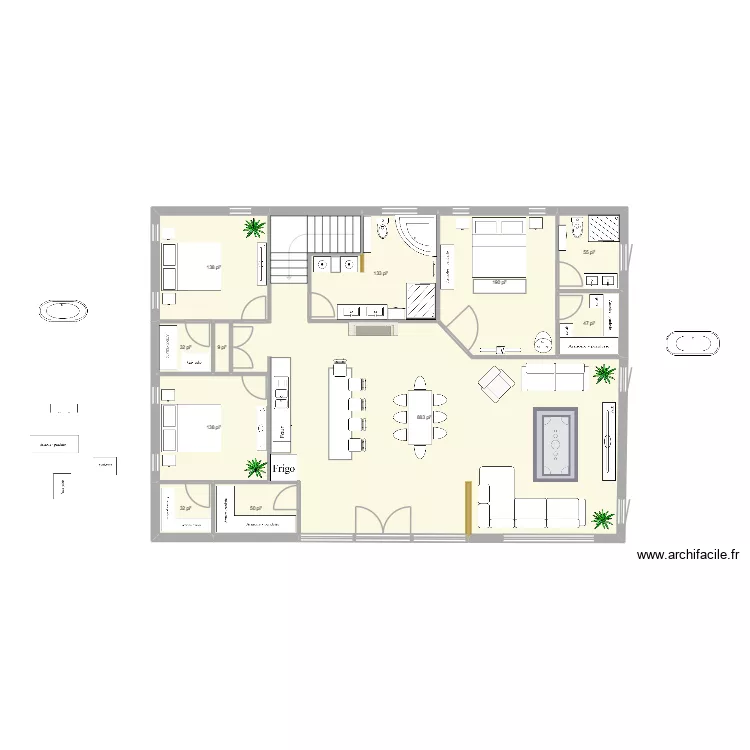 Plan chalet 2026-5. Plan de 11 pièces et 159 m²