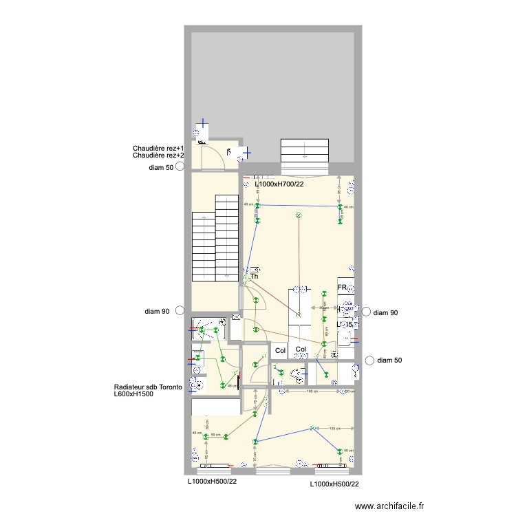 Tabellion 2e étage Eau Elec Chauffage. Plan de 0 pièce et 0 m2