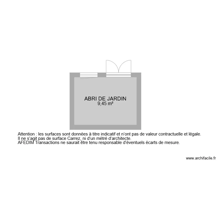 BI 6396 ABRI DE JARDIN. Plan de 