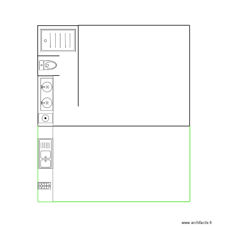 sanitaire . Plan de 0 pièce et 0 m2