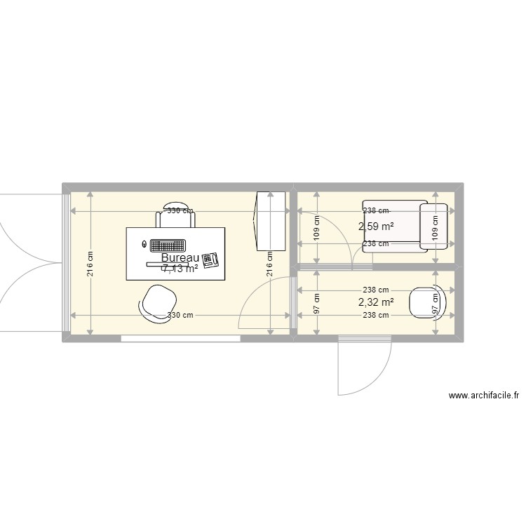  Neimry 1. Plan de 3 pièces et 12 m2