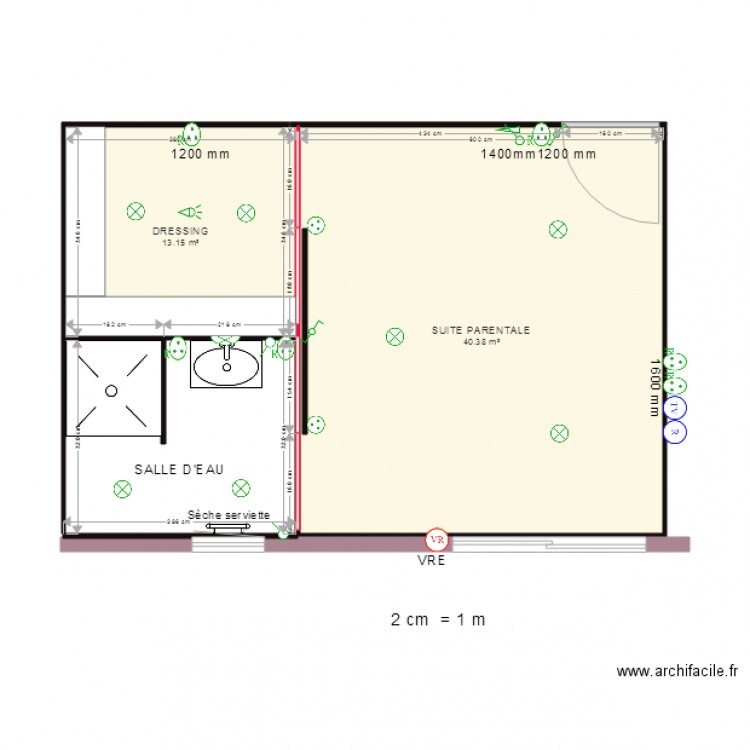 chambre suite parentale. Plan de 0 pièce et 0 m2