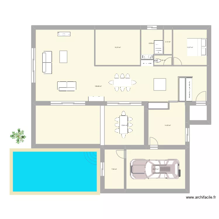 vente mine d\'or. Plan de 10  et 210 m²