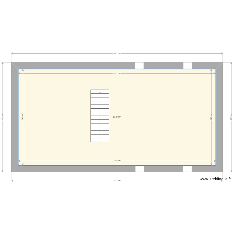 giraud r+1. Plan de 1 pièce et 86 m2