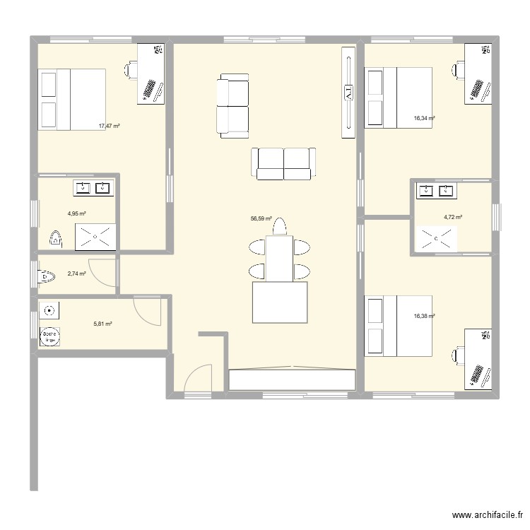 maison. Plan de 0 pièce et 0 m2