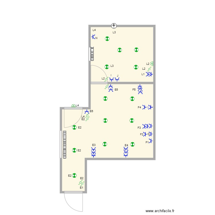 romain. Plan de 2 pièces et 20 m2