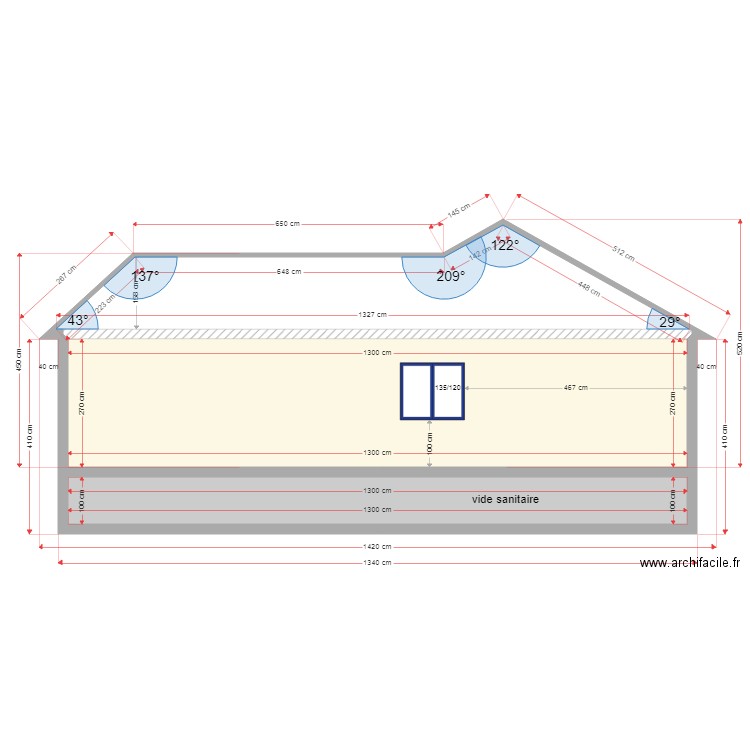 PLAN COUPE NORD. Plan de 0 pièce et 0 m2