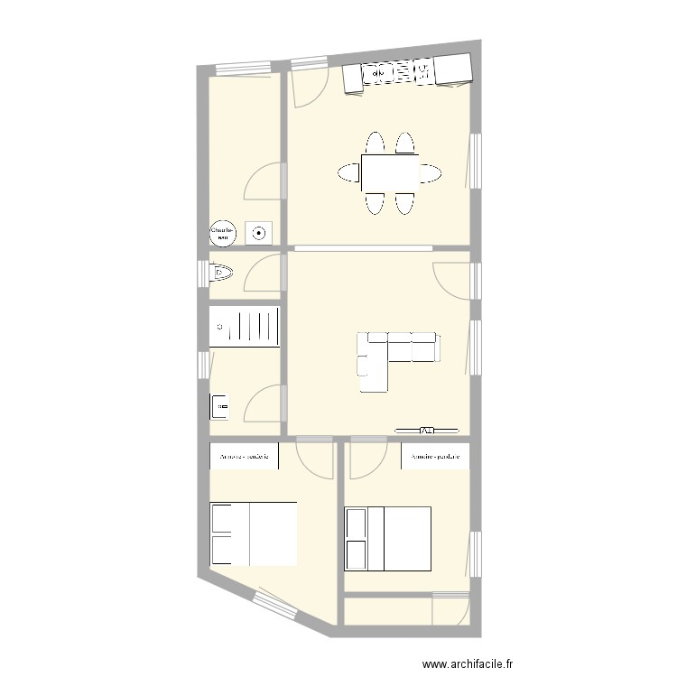 lusier 1. Plan de 6 pièces et 63 m2