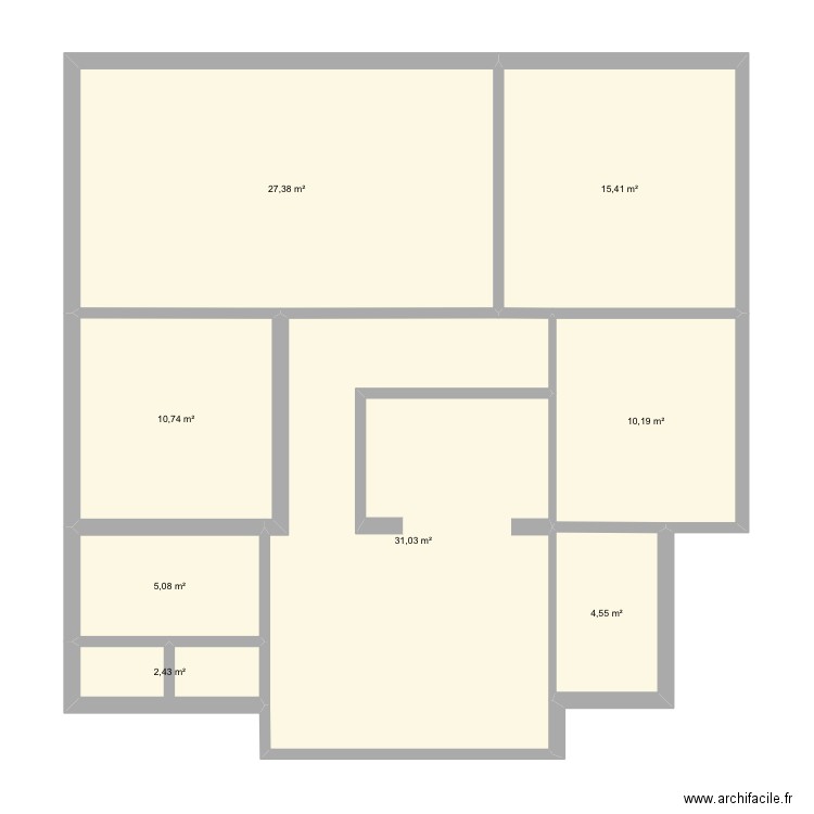 PL 8 existant. Plan de 8 pièces et 107 m2