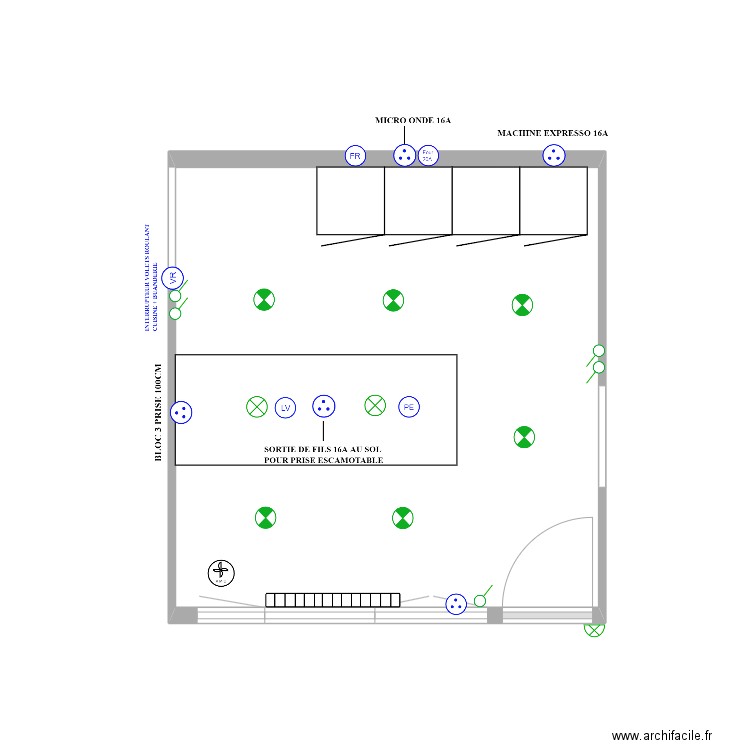 cuisine. Plan de 1 pièce et 15 m2