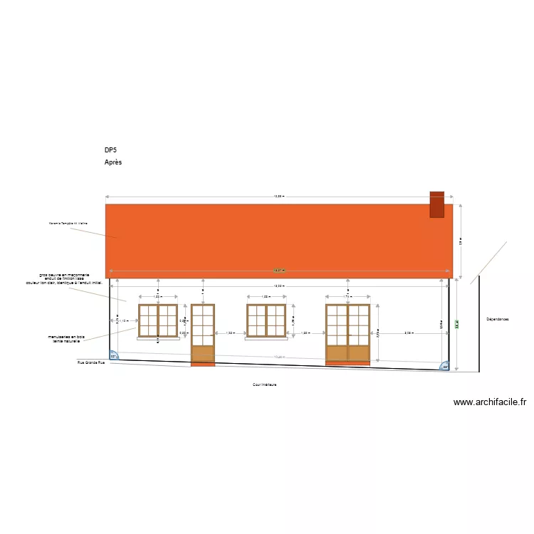 Fa&ccedil;ade. Plan de 