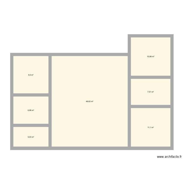 Maison. Plan de 7 pièces et 101 m2