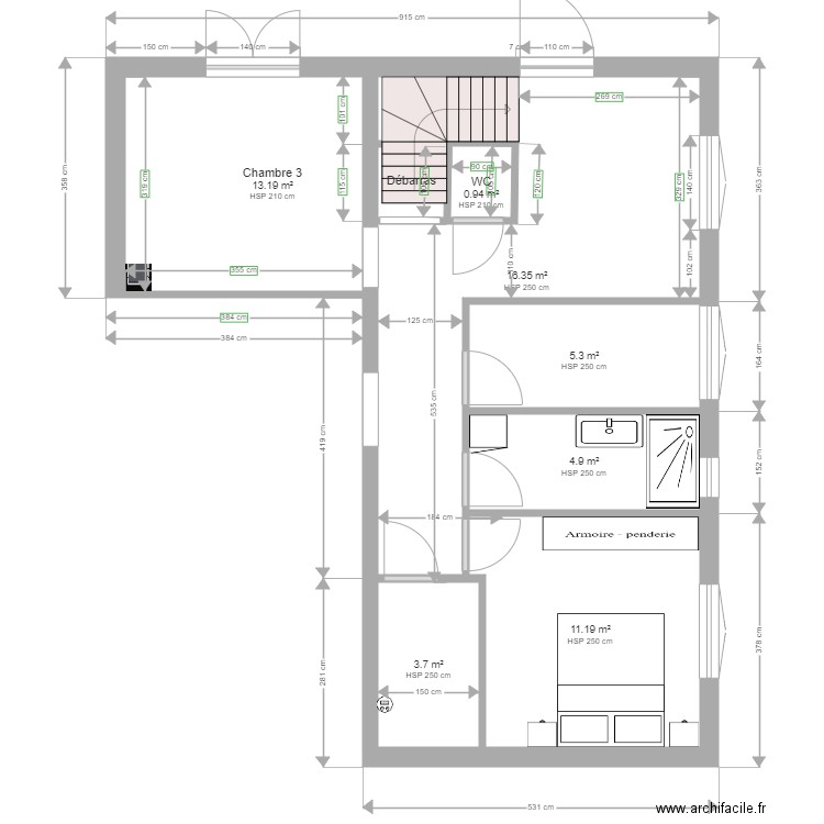 Modification 1 RDC. Plan de 0 pièce et 0 m2