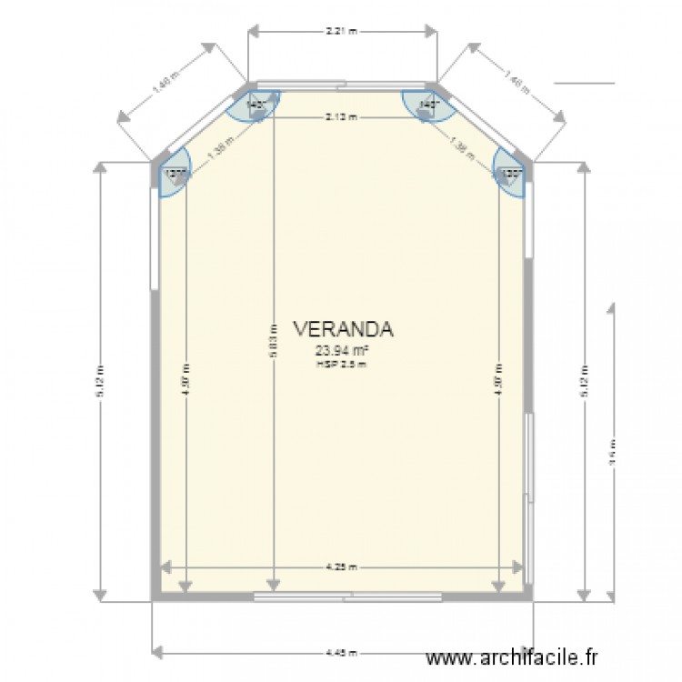 VERANDA 6 mètres. Plan de 0 pièce et 0 m2