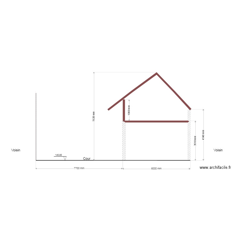 Plan coupe actuelle 1. Plan de 0 pièce et 0 m2