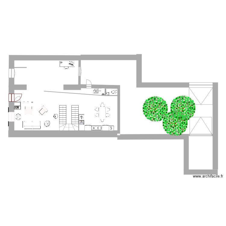 GRUI RDC Version ouverte. Plan de 0 pièce et 0 m2