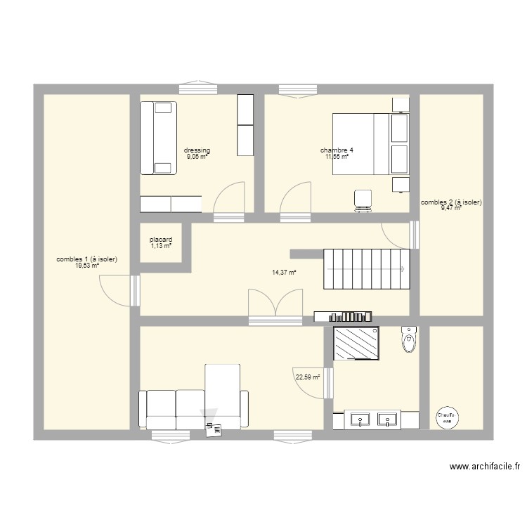 plan étage caudrot. Plan de 0 pièce et 0 m2