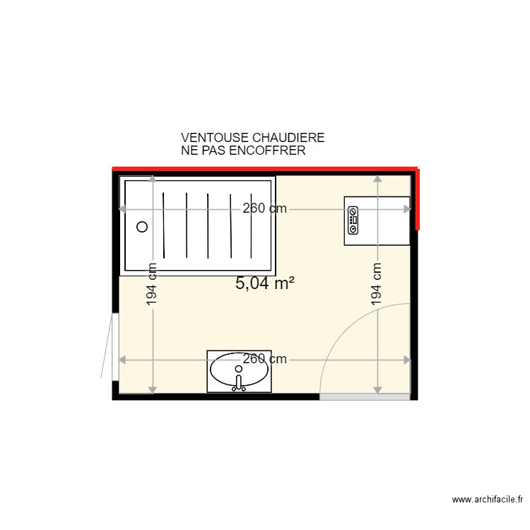 MISKA J PIERRE . Plan de 1 pièce et 5 m2