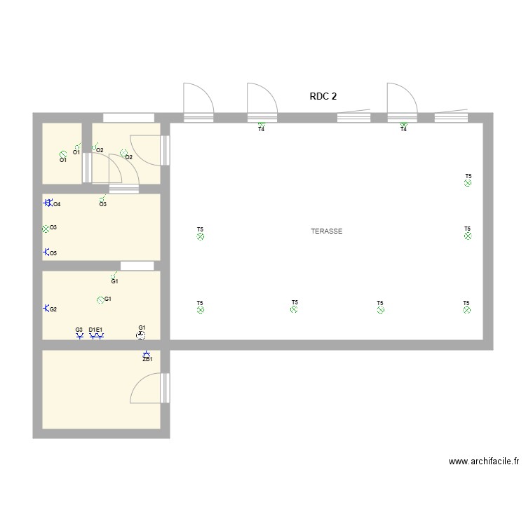 STEPHANIE RDC2. Plan de 6 pièces et 71 m2