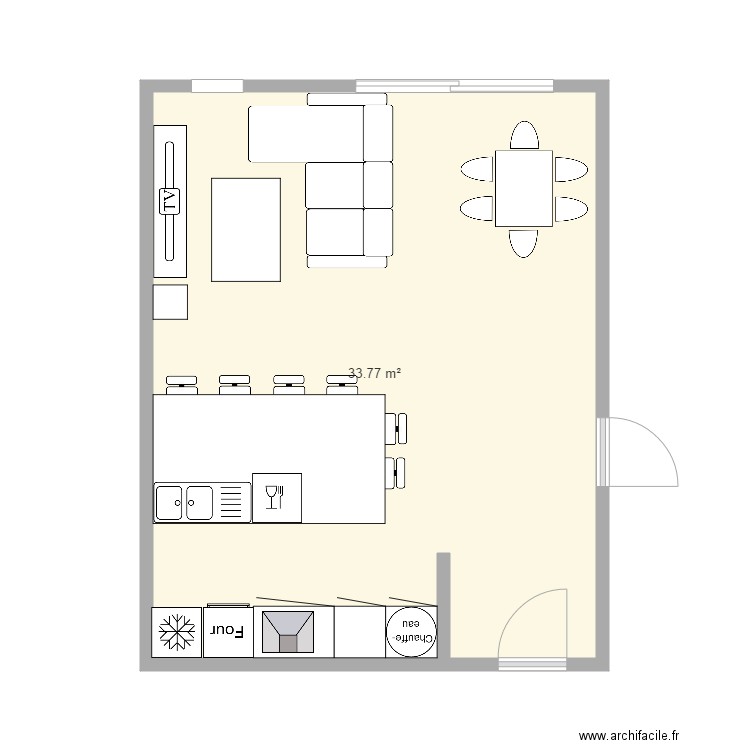 piece de vie exemple 2. Plan de 0 pièce et 0 m2