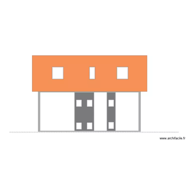 facade nord maison val avec  . Plan de 