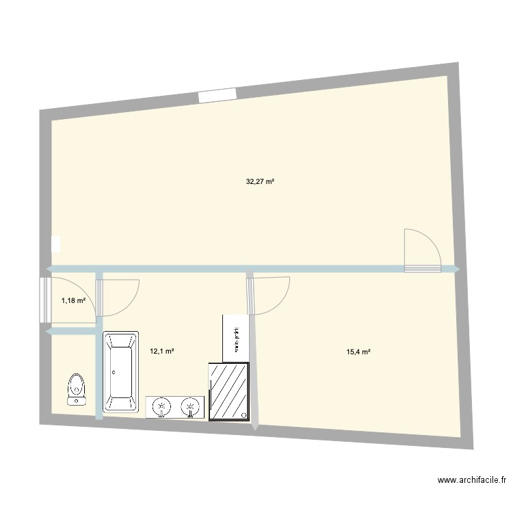 Comble chambre sdb 6. Plan de 0 pièce et 0 m2