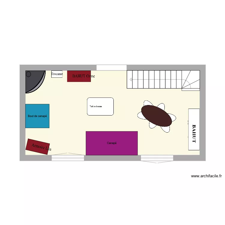 s&eacute;jour. Plan de 