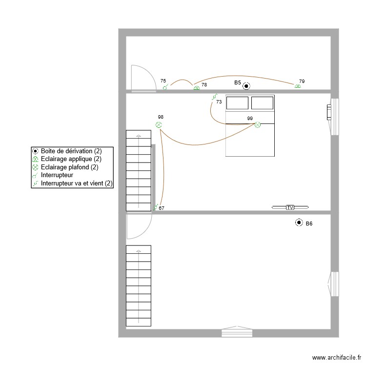 channel log 2Etage ecl. Plan de 4 pièces et 61 m2