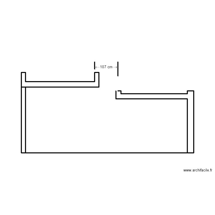 COUPE MARSON. Plan de 2 pièces et 2 m2