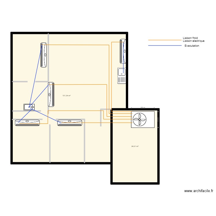 Maison Michel et franck. Plan de 2 pièces et 126 m2