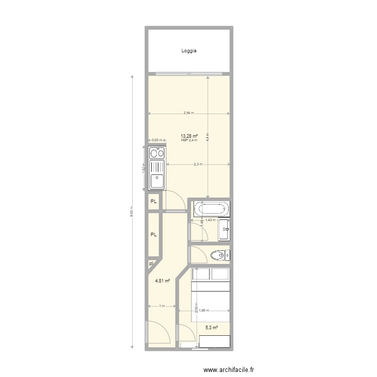 N2 306 2 P bis. Plan de 0 pièce et 0 m2