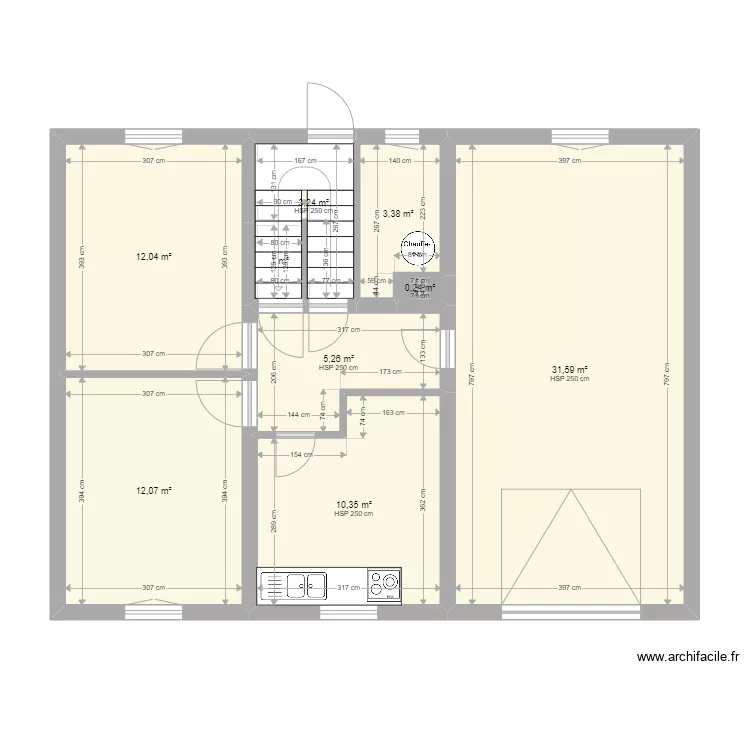 RDJ - Maison Meaux - existant. Plan de 