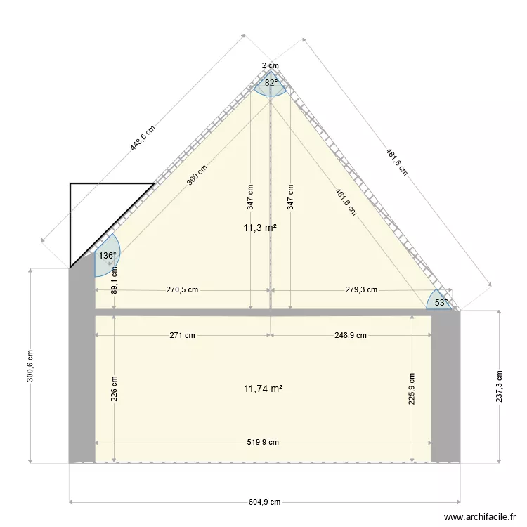 Plan de coupe lucarne 01. Plan de 