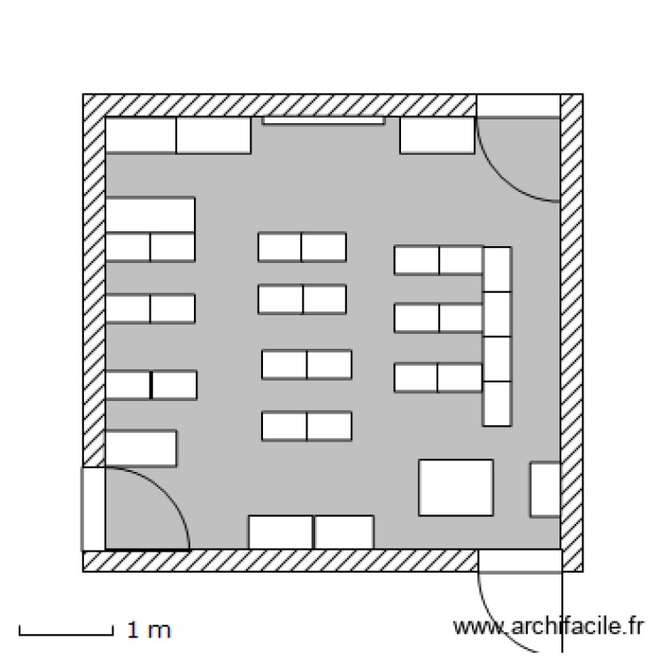 salle de classe Plan 1 pièce 23 m2 dessiné par