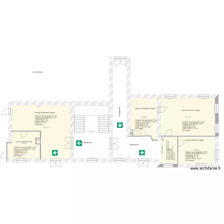travaux acueil &eacute;cole Coll&egrave;ge. Plan de 