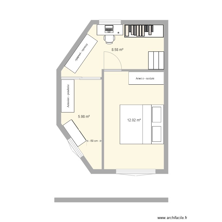 Extenstion étage POTA DEUX ANGLE. Plan de 0 pièce et 0 m2