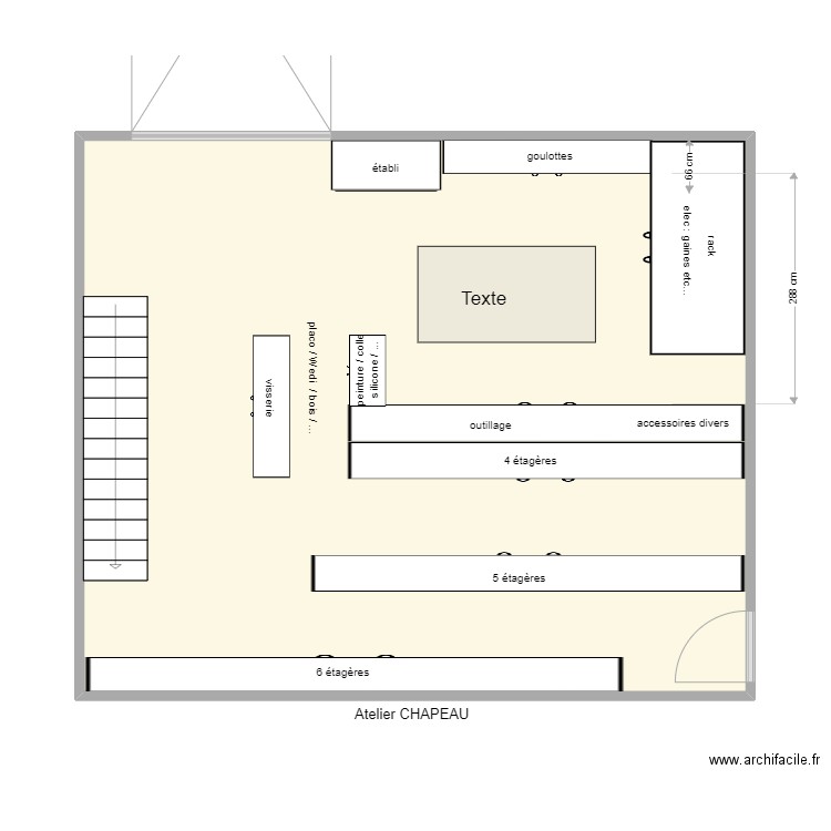 Atelier CHAPEAU 28/10. Plan de 1 pièce et 57 m2