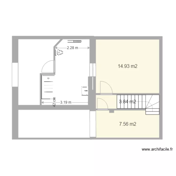 Chambre Thibault étage 2. Plan de Chambre Thibault étage 2. Plan de