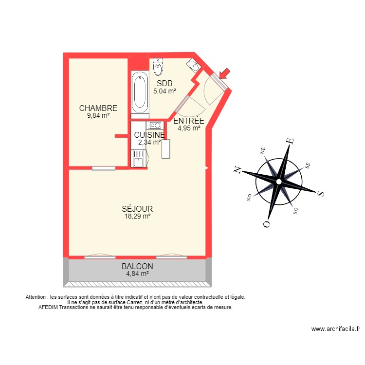 BI 13619. Plan de 8 pièces et 56 m2