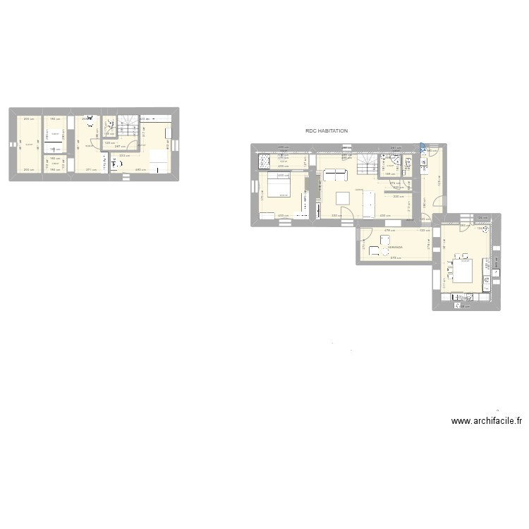 RDC 2. Plan de 29 pièces et 270 m2