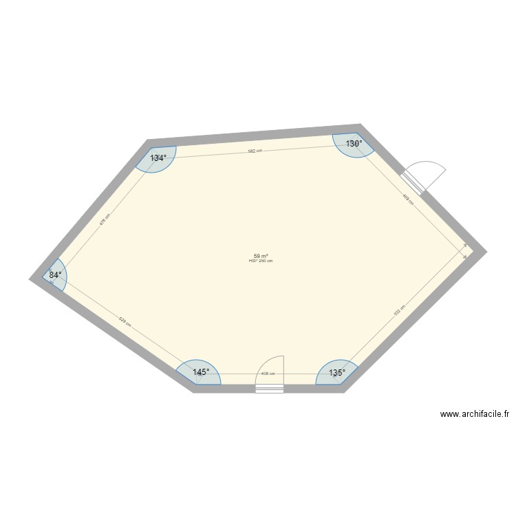 PLAN SALLE DE MARIAGE. Plan de 1 pièce et 59 m2