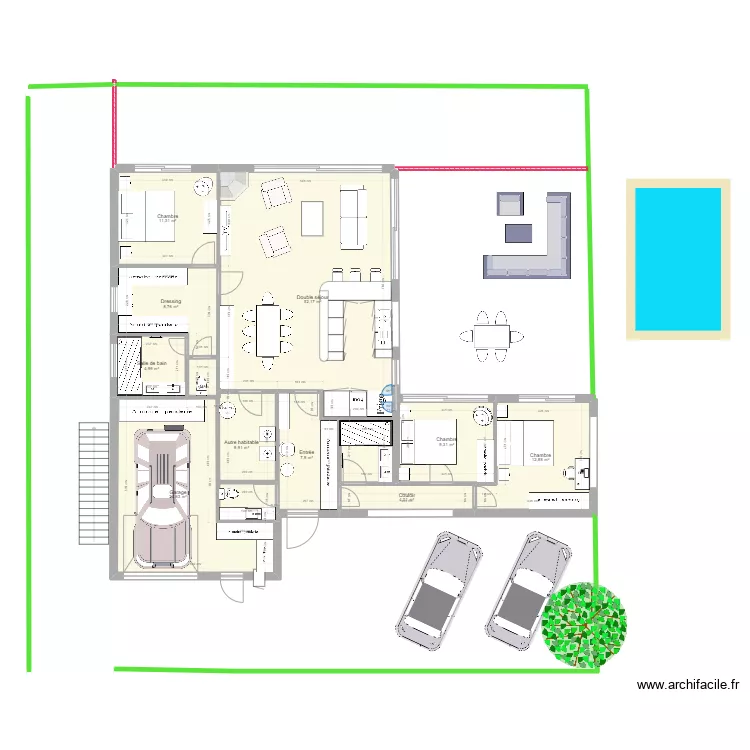 Servolex Maison L CUISINE TERRASSE. Plan de 