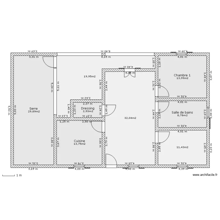 Rdc - 83m2 - portique derri&egrave;re - Version 5 immediat du 12-9-09. Plan de 