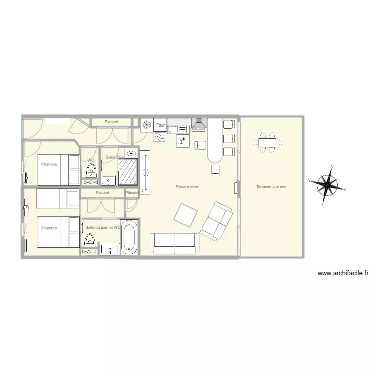 Appartement cap esterel. Plan de 