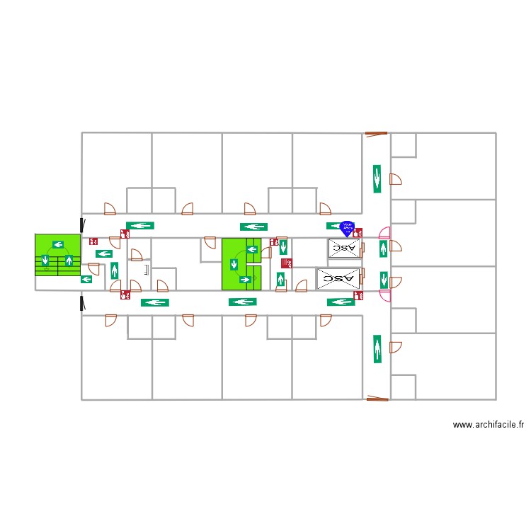 2eme au 8eme etage bouteille 58 droit asc de 8 à 12. Plan de 0 pièce et 0 m2